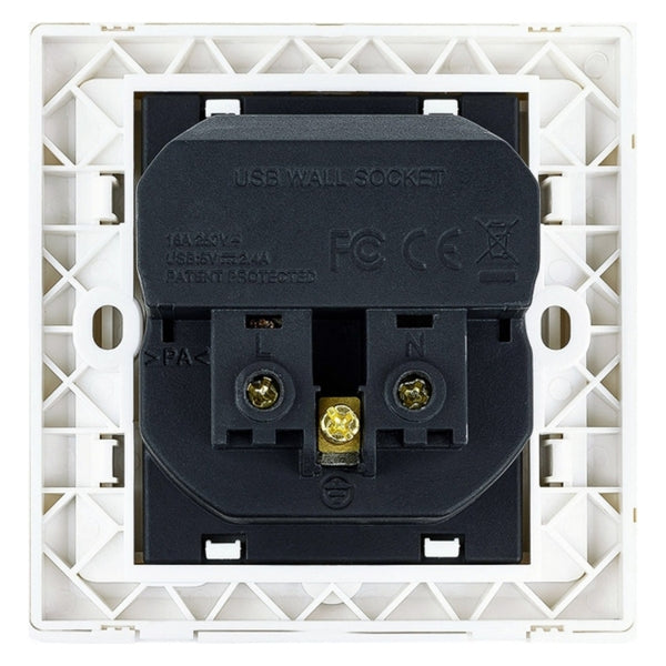 Zócalo de pared con 2 puertos nanocables USB 10.35.0010 5V/2.4A White