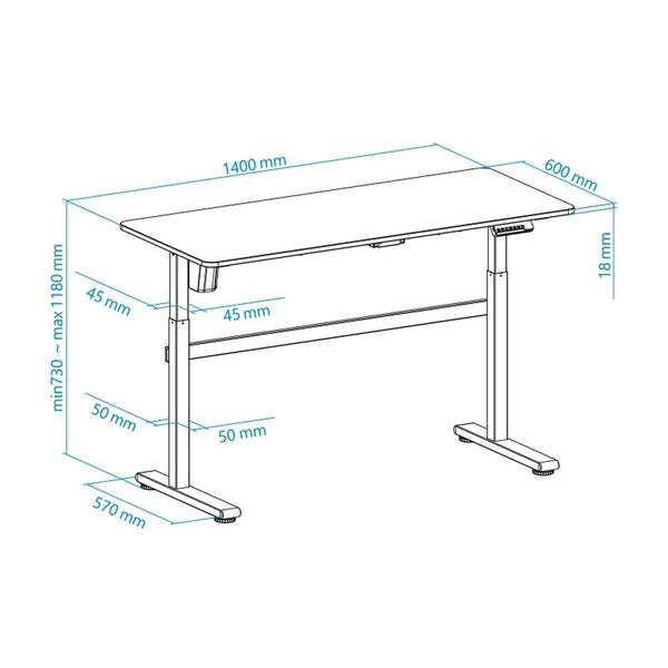 Tooq Tqessd01 Schreibtisch (140 x 60 cm)