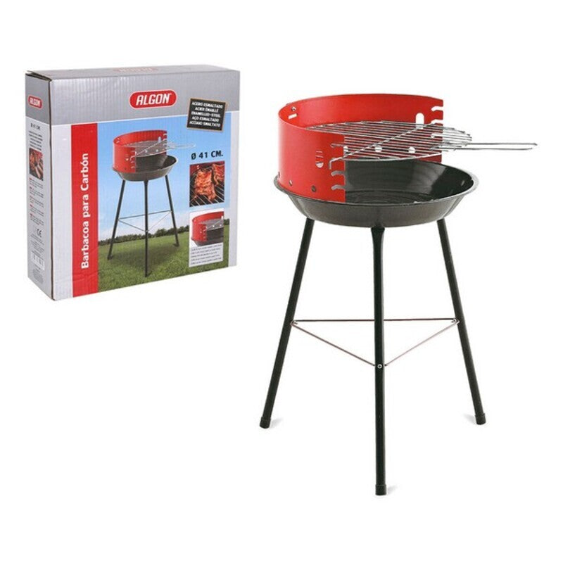 Barbecue en carbone avec des jambes noires rouges algon (Ø 41 cm)