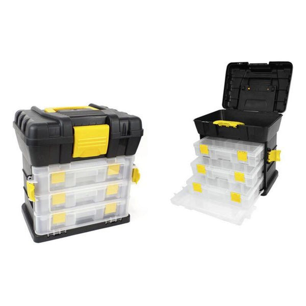 Boîte à outils avec dyspartements Bricotech Ravena Black Jaune (34 x 26 x 35,2 cm)