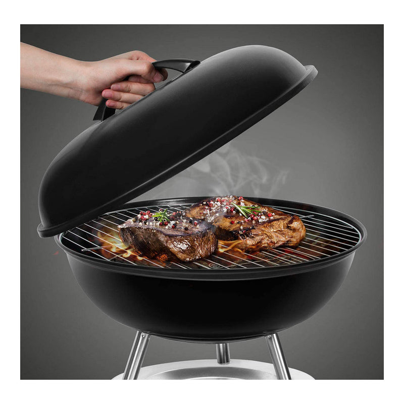 Barbacoa Algon Negra Con Tapa (34 cm)