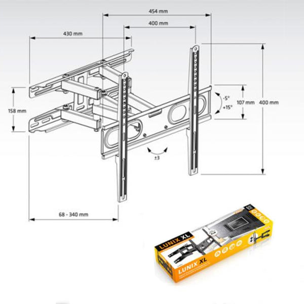 Prise en charge du téléviseur avec Axil ARM 0593E 26 "-65" 30 kg de noir