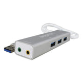 Carte audio externe Env! Appusb51hub USB 3,0 3,5 mm gris