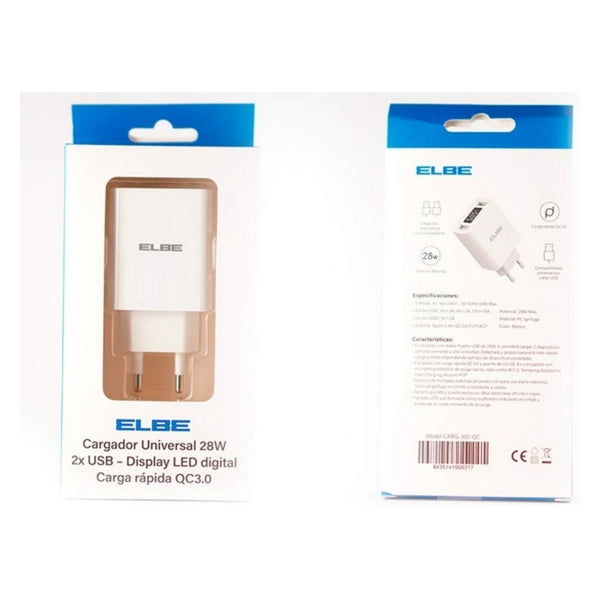 Wall Charger ELBE CARG-302-QC USB 3.0 x 2 28 W