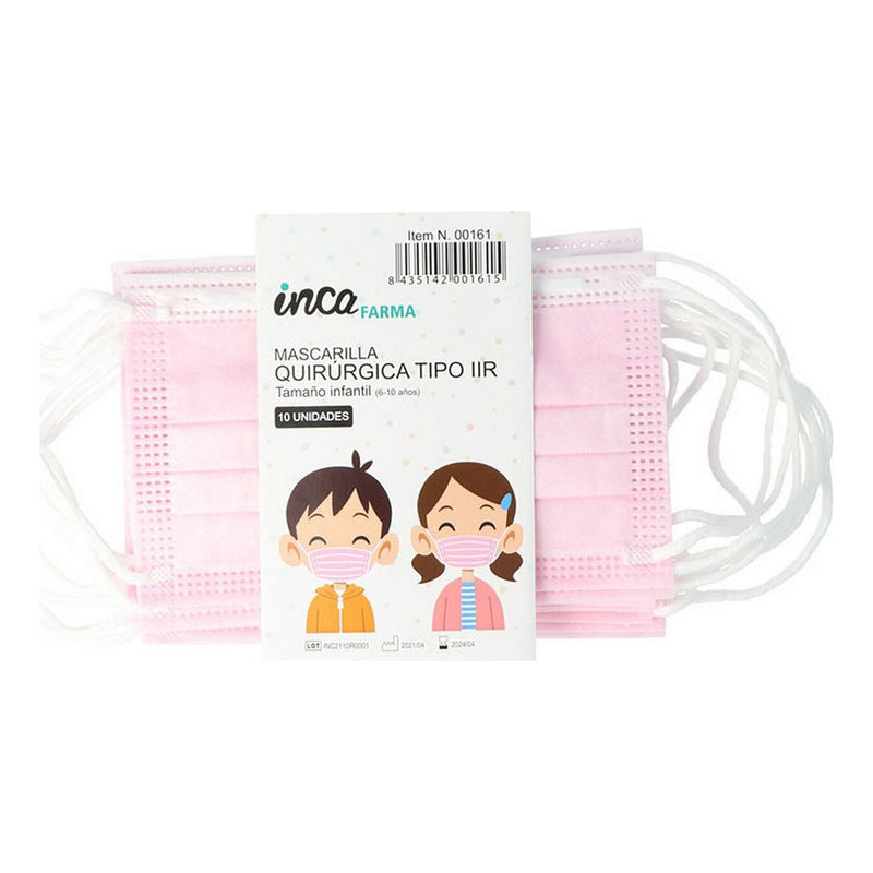 Mascarilla Quirúrgica Desechable Inca Farma Infantil Rosa