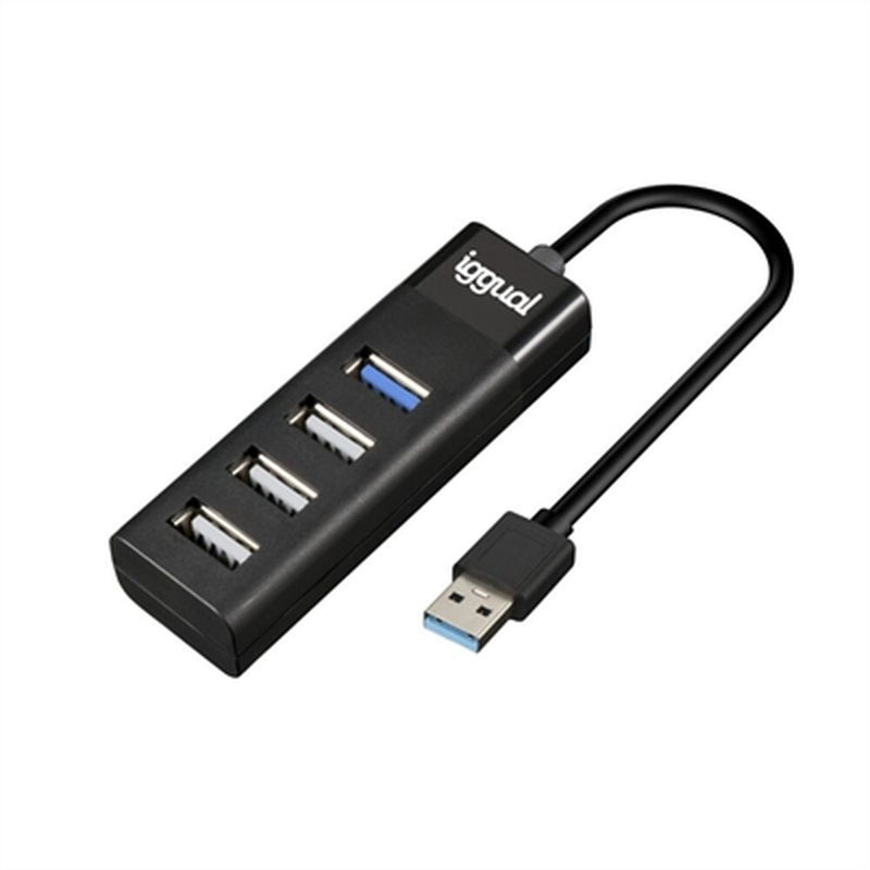 4 -Door Hub USB Iggual IgG317686 Black