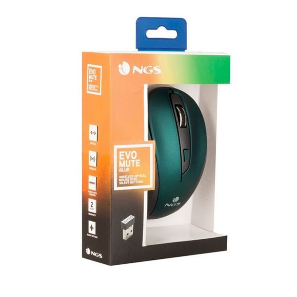 Mouse senza Fili NGS EVOMUTEBLUE Plug and play Azzurro