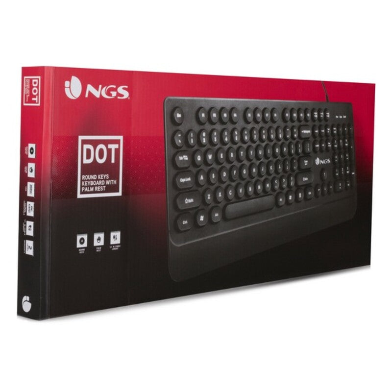 Tastiera 104 Tasti NGS Dot USB Nero