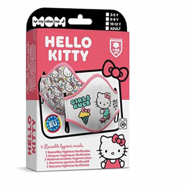 Mascarilla Higiénica de Tela Reutilizable Hello Kitty Adultos ( 2 uds)