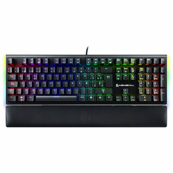 Teclado Newskill Newskill Serike Switch Red - Teclado Mecánico Gaming con Reposamuñecas Plegable Incluido (Teclas con grabación 