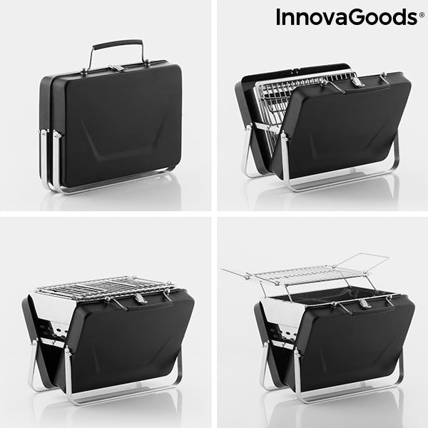 Estuche portátil de barbacoa de carbón y plegamiento a mano · Q InnovAgoods