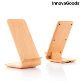 Caricabatterie Senza Fili Effetto Legno con Supporto Qistan InnovaGoods