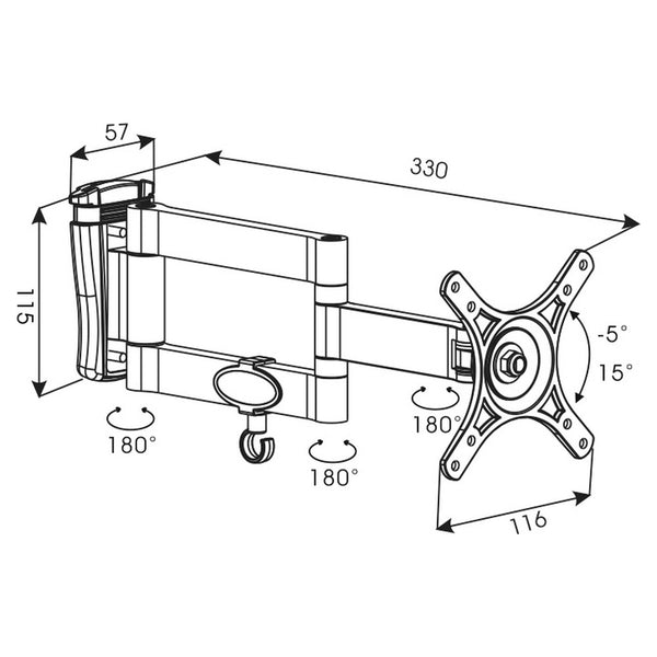 Supporto TV TM Electron 15 kg 10"-24"