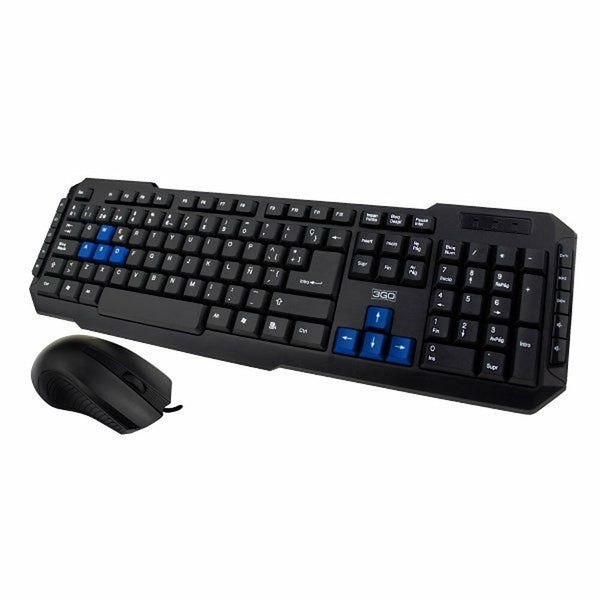 Tastatur mit Maus 3GO COMBODRILE2 Qwerty Spanisch