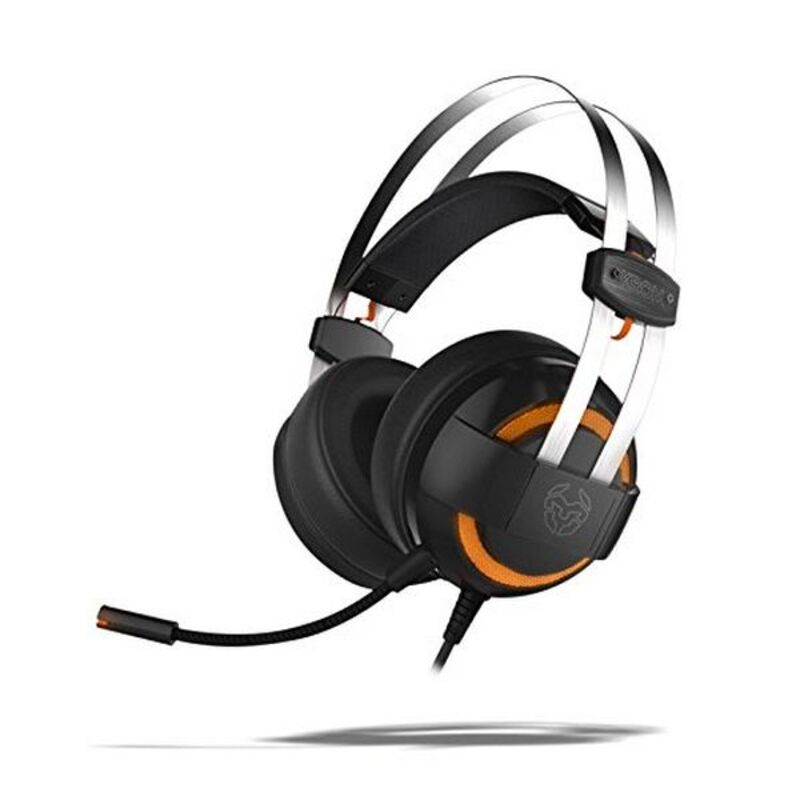 Auricolari con Microfono Gaming Krom KODE Nero/Arancione