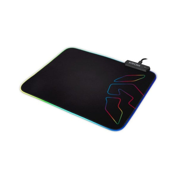 Tapis de jeu avec éclairage LED Kom Knout RGB (32 x 27 x 0,3 cm) noir)