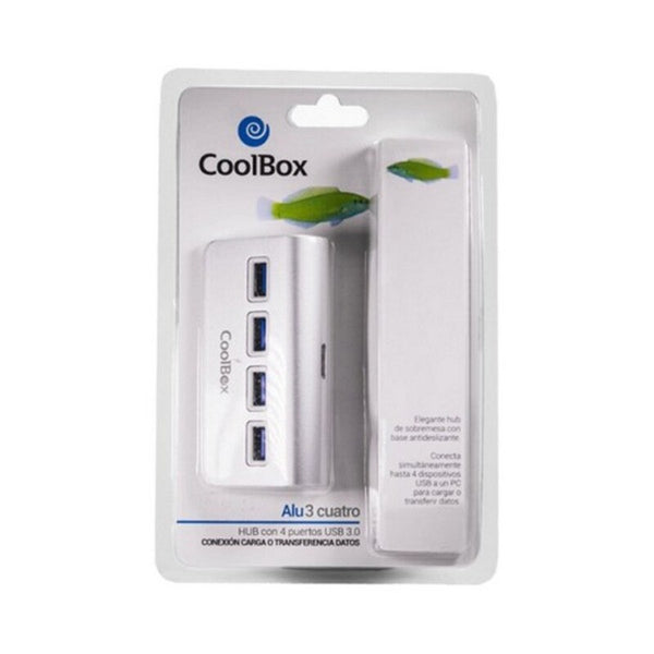 Hub USB Coolbox COO-hu4alu3 aluminium (4 portes)