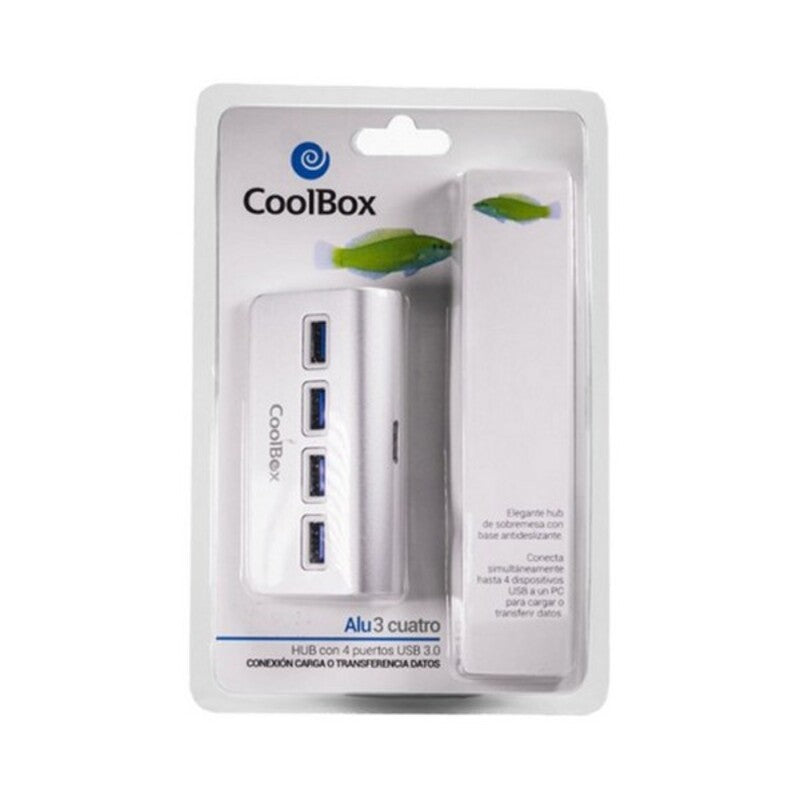 Hub USB Coolbox COO-hu4alu3 aluminium (4 portes)