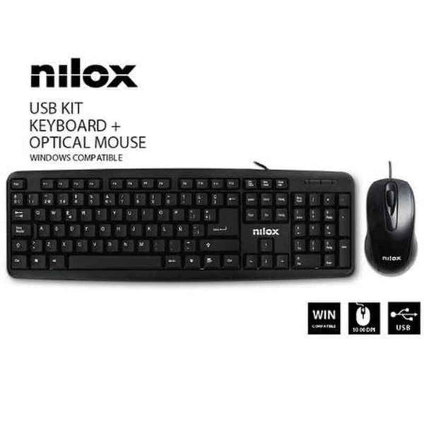 Teclado y Ratón Nilox USB Negro