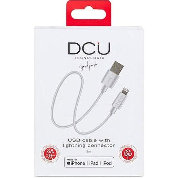 Caricabatterie USB per iPad/iPhone DCU 3 m Bianco