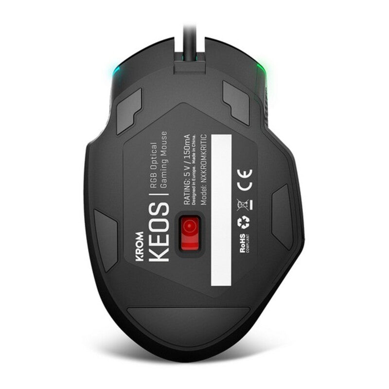 Souris de jeu avec Kom Kom Kom 6400 DPI Black RVB