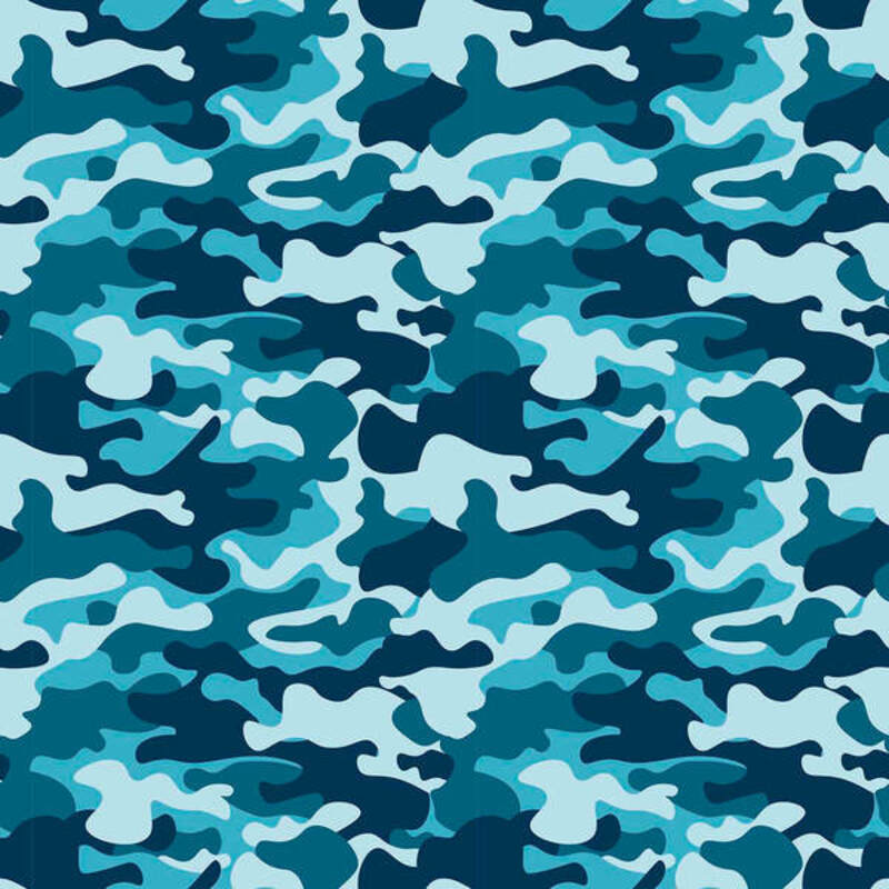 Masque en tissu réutilisable hygiénique Camouflage bleu pour enfants