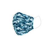 Masque en tissu réutilisable hygiénique Camouflage bleu pour enfants