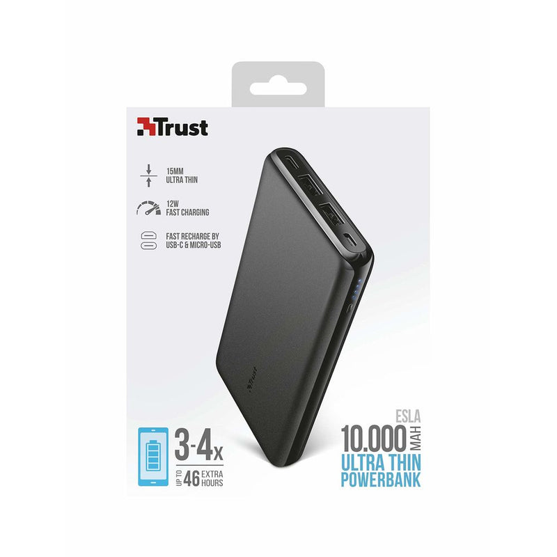 Powerbank Trust ESLA mince 10000 mAh Nero