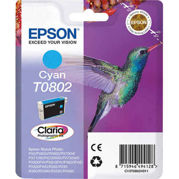 Cartuccia ad Inchiostro Originale Epson T0802 Ciano