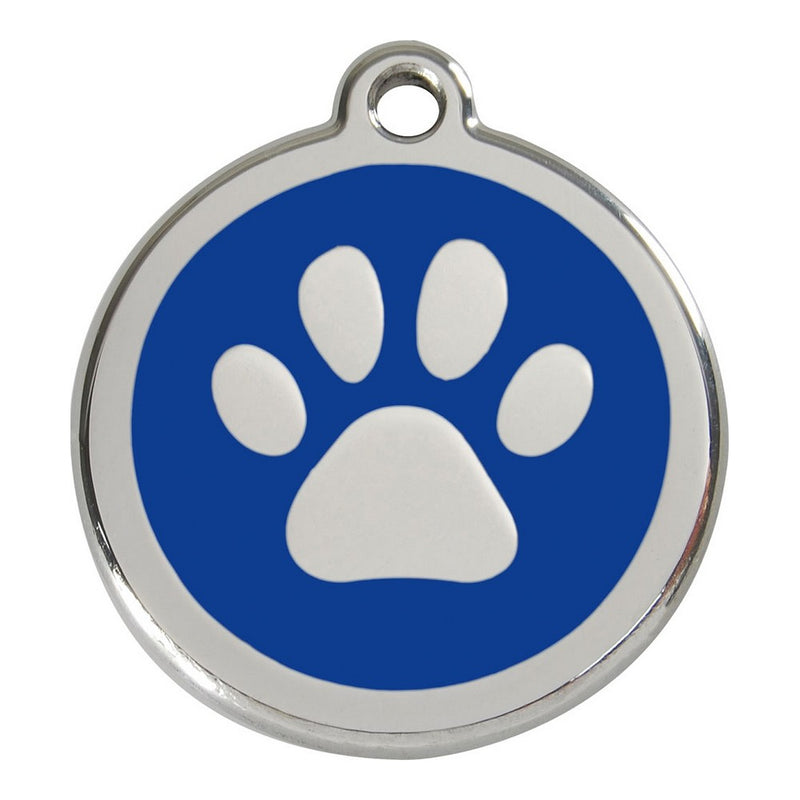 Targhetta per collana Red Dingo Impronta animale Taglia M Blu scuro (Ø 30 mm)