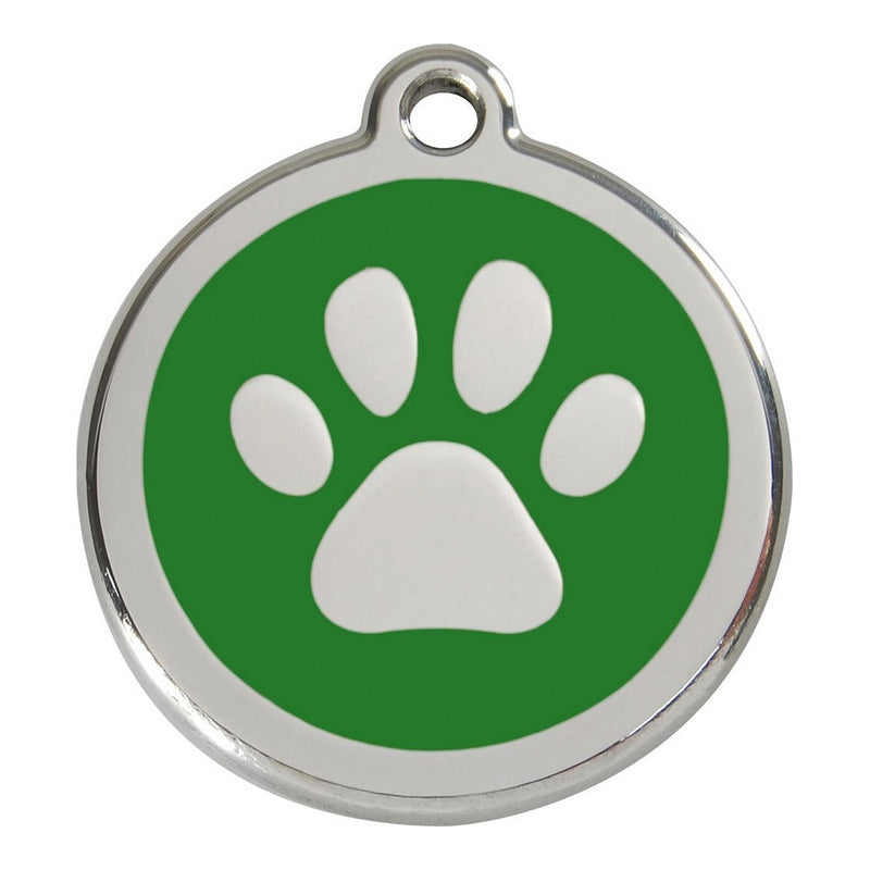 Targhetta per collana Red Dingo Impronta animale Taglia M Verde (Ø 30 mm)