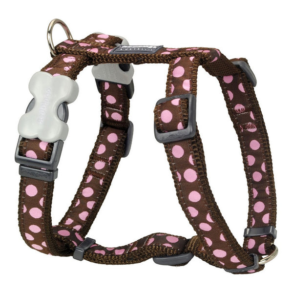 Imbracatura per Cani Red Dingo Style Rosa Marrone Pois 25-39 cm