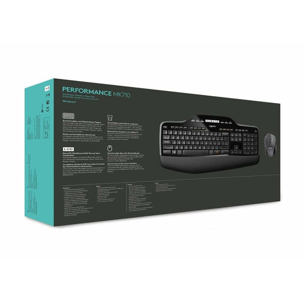 Tastatur mit Drahtloser Maus Logitech MK710 Schwarz (Restauriert B)