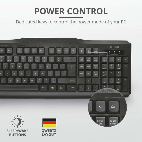 deutsche Tastatur Trust ‎ClassicLine Keyboard QWERTZ (Restauriert B)