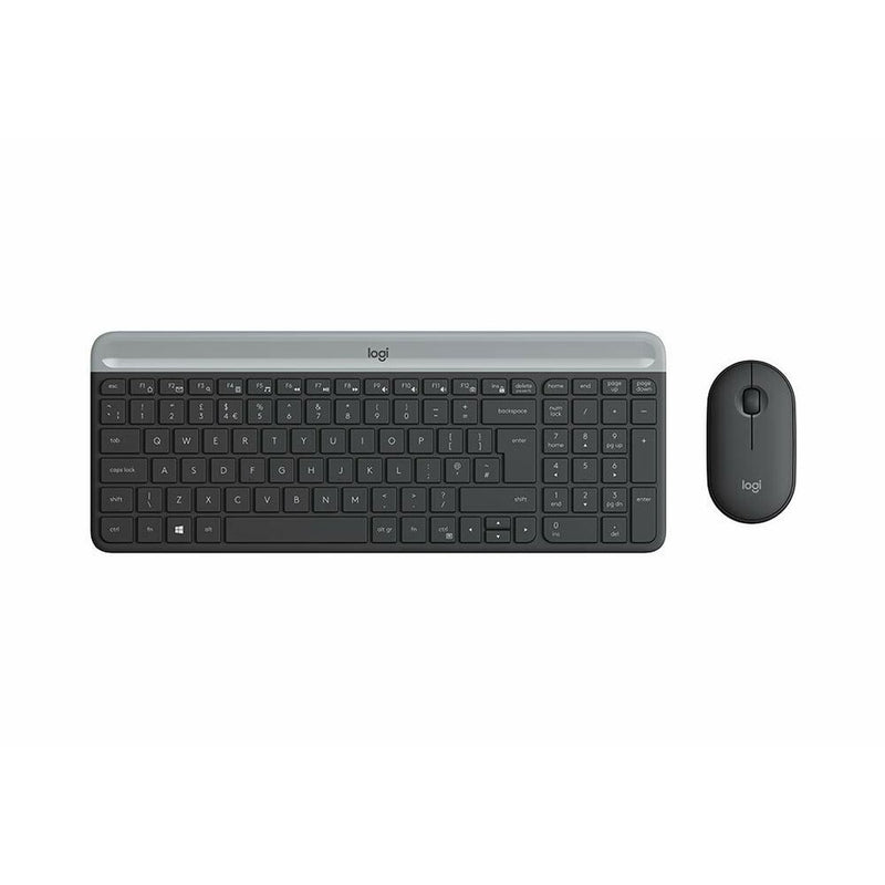 Tastatur mit Drahtloser Maus Logitech MK470 Schwarz (Restauriert B)