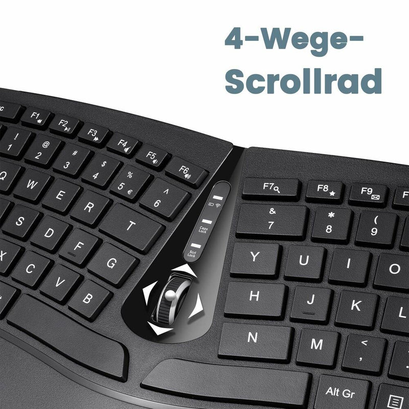 Tastatur mit Drahtloser Maus Periduo-606 Schwarz (Restauriert A)