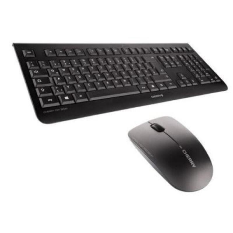 Teclado inalámbrico y mouse Inglés Cherry DW 3000 Negro