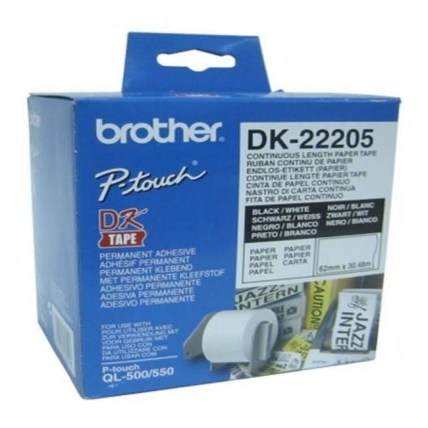 Carta Continua per Stampanti Brother DK-22205 Bianco