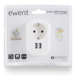 Presa Parete con 2 Porte USB Ewent EW1211 3,1 A