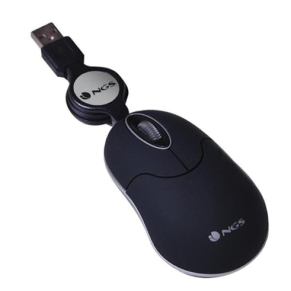 Mouse Ottico Retrattile NGS SINBLACK 1000 dpi Nero