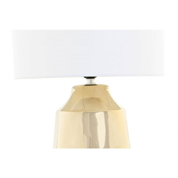 Lampada da tavolo DKD Home Decor Dorato Poliestere Bianco Gres (32 x 32 x 51 cm) - zannishop