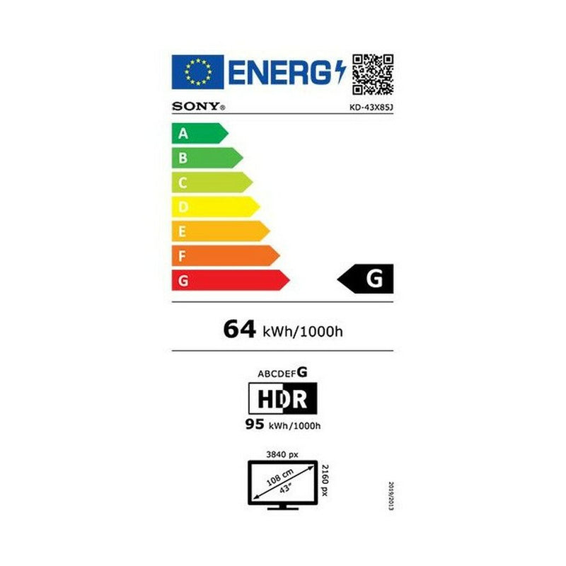 Smart TV Sony KD43X85J 43" 4K Ultra HD LED WiFi Android TV Nero
