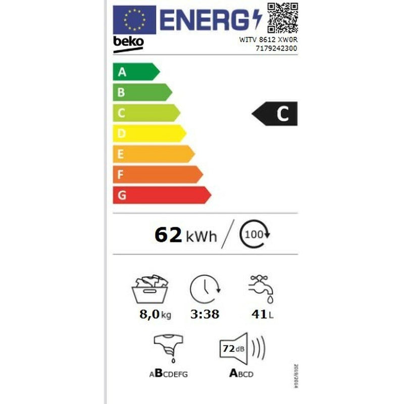 Lavatrice BEKO WITV8612XW0R 8 kg 1200 rpm