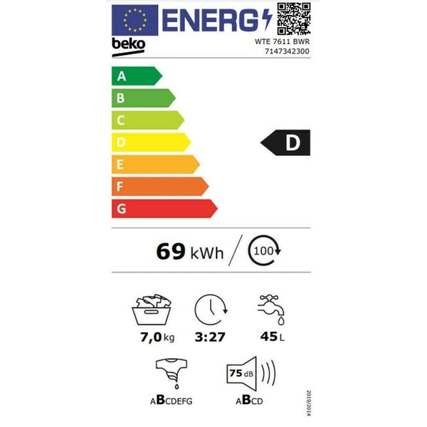 Lavatrice BEKO WTE 7611 BWR 1200 rpm 7 kg