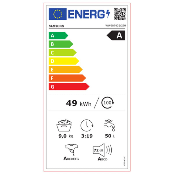 Lavatrice Samsung WW90T936DSH 9 kg