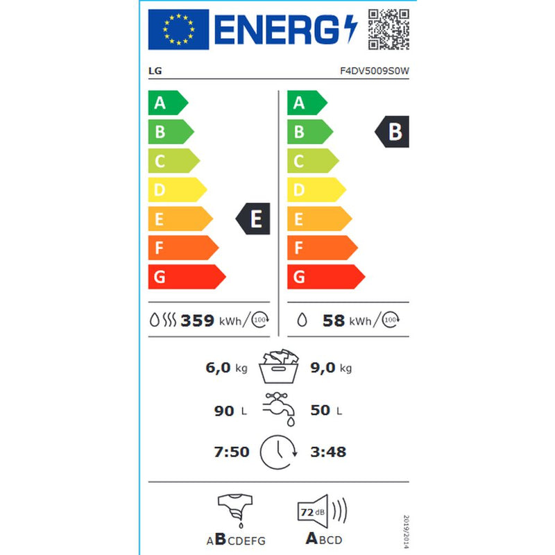 Lavadora - Secadora LG F4DV5009S0W 9kg / 6kg Blanco 1400 rpm