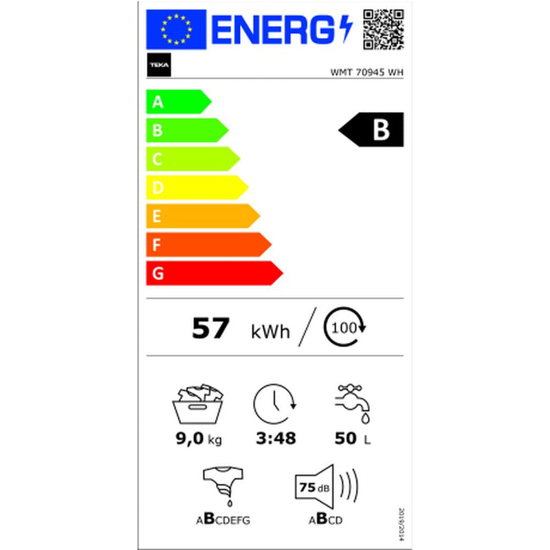 Waschmaschine Teka WMT70945WH Weiß 9 kg 1400 rpm
