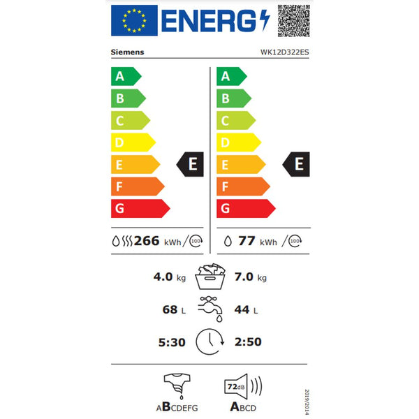 Waschmaschine / Trockner Siemens AG WK12D322ES 7kg / 4kg 1200 rpm