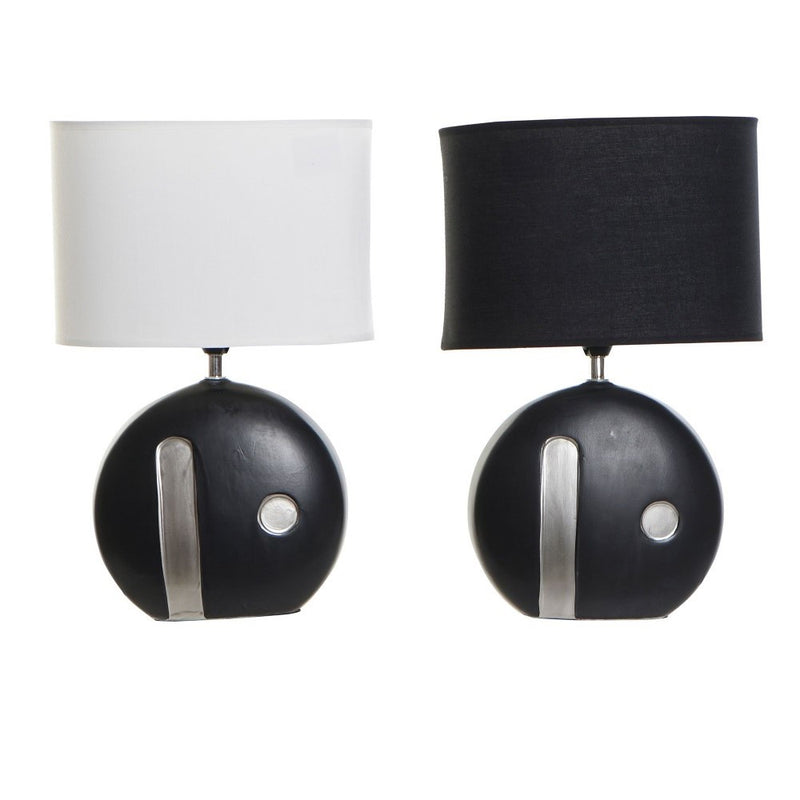 Lampada da tavolo DKD Home Decor Ceramica Nero Poliestere (2 pcs) (25 x 25 x 38 cm) - zannishop