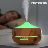 InnovaGoods LED Luftbefeuchter mit Wooden Effect Duftzerstäuber